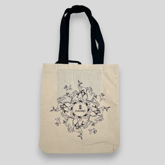 Lladró Canvas Tote Bag Deer & Cherub Print - Picture 2 of 7